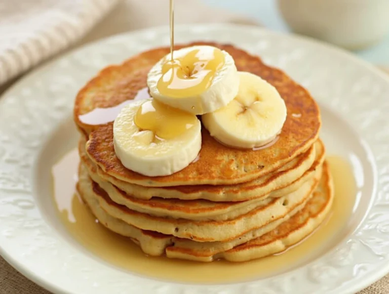 Fluffy Banana Pancakes with Honey Drizzle for Breakfast 2 img 3